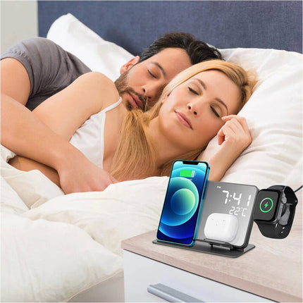 4 in 1 Foldable Wireless Charger Fast Charging Station for Watch iPhone Earphone