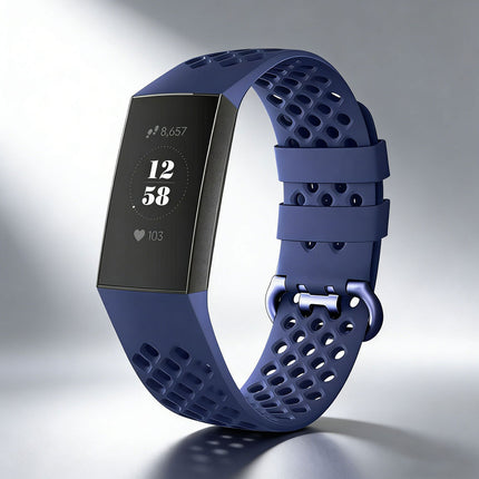 Fitbit Charge 3 4 Watch Soft Silicone Sports Replacement Band Wrist Strap Midnight Blue