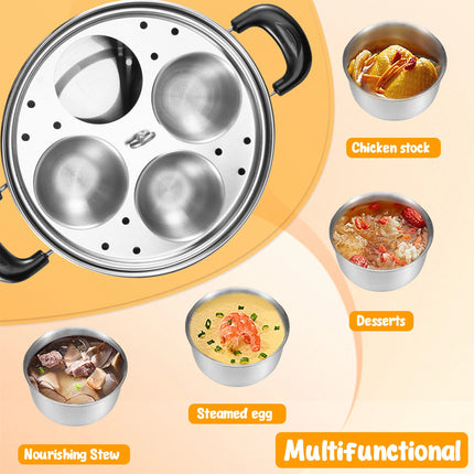 Egg Poacher Stainless Steel Poached Egg Maker Pot Egg Poaching Pan with 4 paxdd