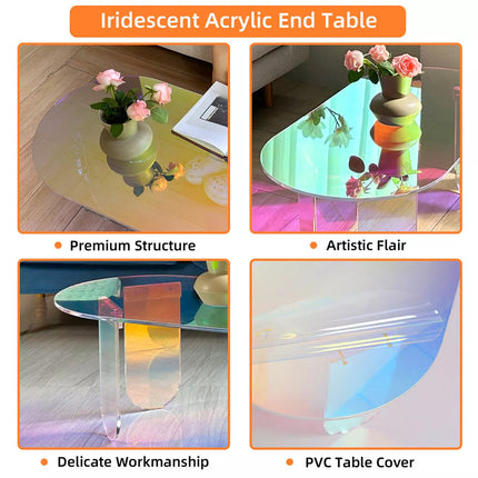 Gorgeous Iridescent Acrylic Side Table Cool Rainbow Coffee Table Home Art Decor