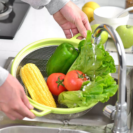 Stainless Steel Colander Strainer Drain Bowl for Vegetables Fruits Kitchen Tool