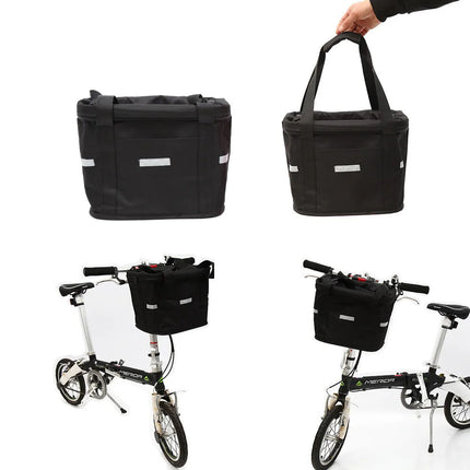 Bicycle Front Basket Removable Waterproof Handlebar Basket Pet Carrier Frame Bag