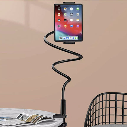 Mobile Phone Flexible 360° Clip Mount Stand Holder Bed Desktop Bracket Clamp Black