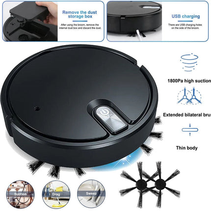 Smart Robot Vacuum Cleaner Automatic Floor Sweeper Carpet Clean Rechargeable