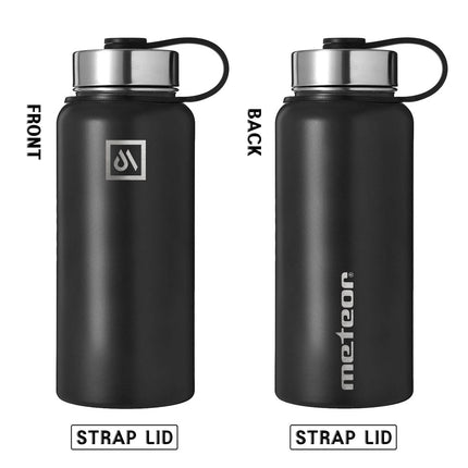 Insulated Water Bottle with 3 Replaceable Lids, Vacuum Flask
