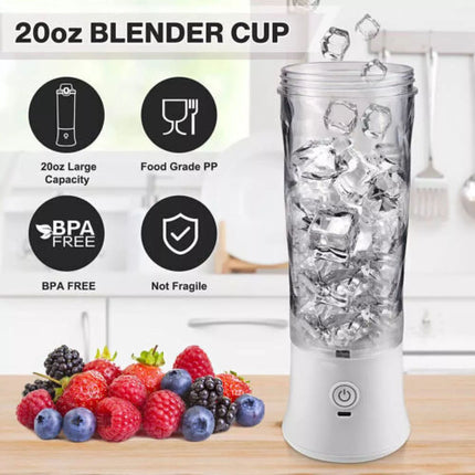 600ml Portable Blender Juicer Cup USB Rechargeable Smoothies Mixer Fruit Machine
