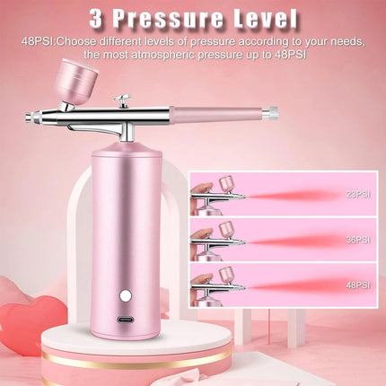 Portable Airbrush Kit Air Brush Compressor Cordless Spray Paint USB Rechargeable