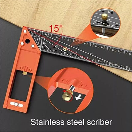Woodworking Square Ruler, 2025 New Multi-angle Measuring Ruler (Red-30cm)