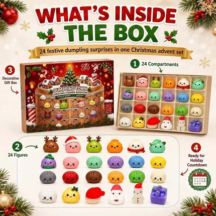 2026 Christmas Squi-shy Advent Calendar 24 Days Dumpling Toys Adult Xmas Gift