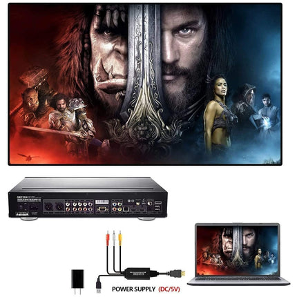 RCA to HDMI Converter AV 3RCA CVBS Composite to 1080P HDMI Adapter