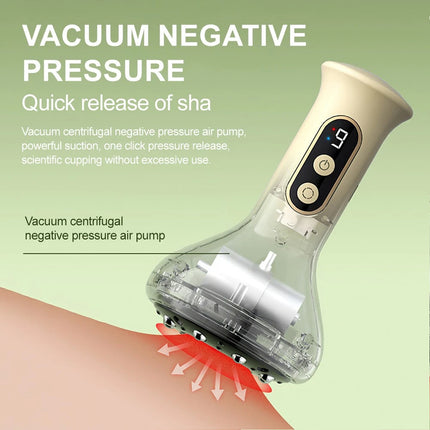 USB Rechargeable Handheld Abdominal Massager with Adjustable Guasha Cupping