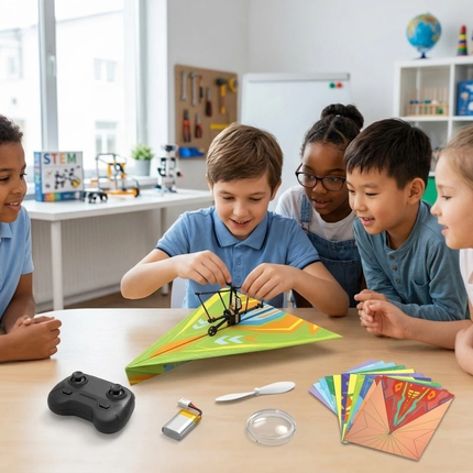 DIY Remote Control RC Paper Airplane Kit with Gyro Stabilizer & Dual Propellers