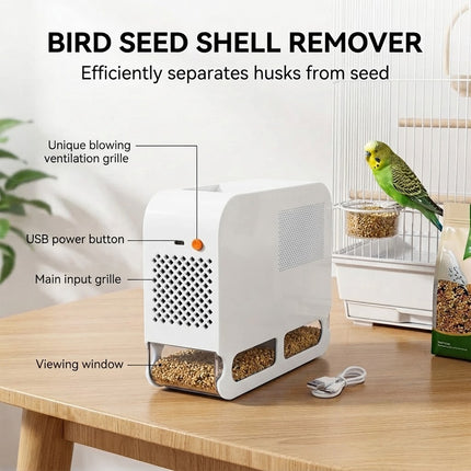 Parrot Bird Food Winnower Grain Husk Separator and Seed Sifting Mixer Cleaner (White)