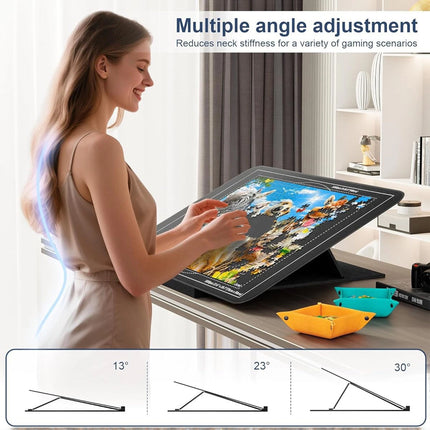 1000pcs Tilting Puzzle Board With 2-in-1 Designed Stand Cover Felt Mat 6 Trays
