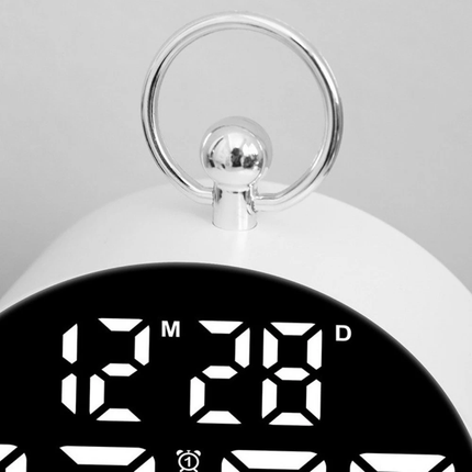 Digital Clock Round Table Clock Date Display Adjustable Brightness Alarm Clock
