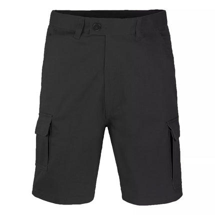 Mens Cargo Work Shorts Cotton Drill Heavy Duty Tradie Multi Pockets Black