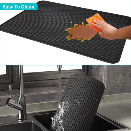 Silicone Dish Drying Mat Heat Resistant Mat Sink NonSlip Dish Draining Pad