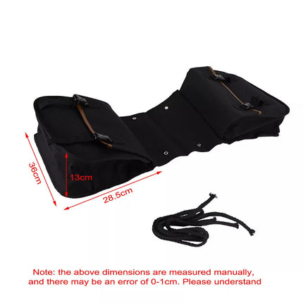 Waterproof Motorcycle Saddle Bag Black Universal Riding Canvas Travel Bag