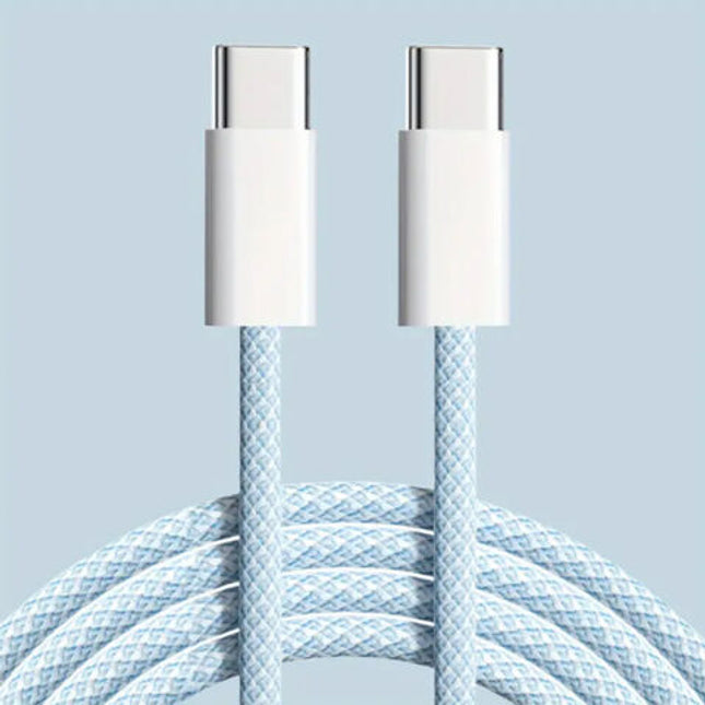 60W 1M Braided USB C Type C Data Charger Cable For Samsung Xiaomi Huawei Oppo Blue