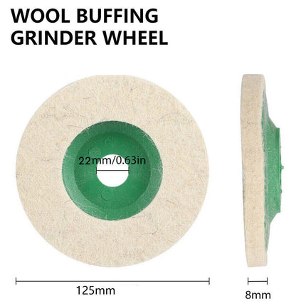 10pcs 125MM Round Wool Buffing Pad Polishing Wheel Felt Buffer Disc for Angle Grinder