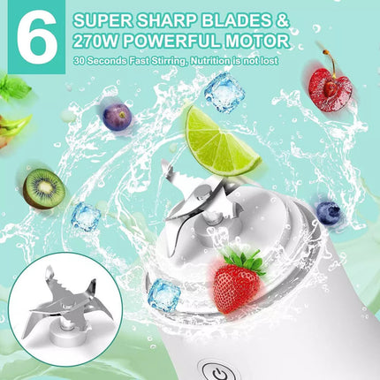 600ml Portable Blender Juicer Cup USB Rechargeable Smoothies Mixer Fruit Machine