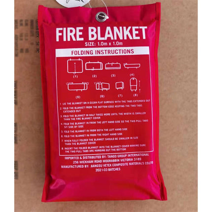 2PK Fire Blanket 1mx1m For Home Kitchen Office Caravan Emergency Australian Standard