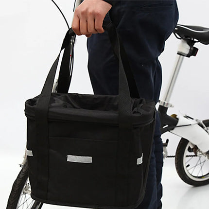 Bicycle Front Basket Removable Waterproof Handlebar Basket Pet Carrier Frame Bag