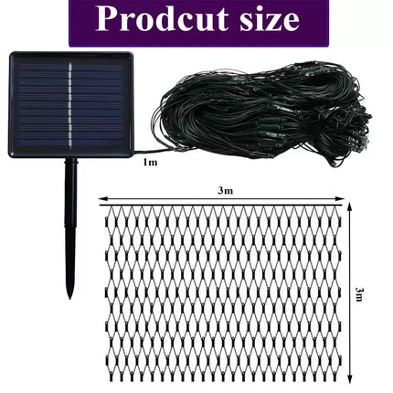 300 LED White Solar Net Christmas Lights With 8 Functions Size 3M x 3M