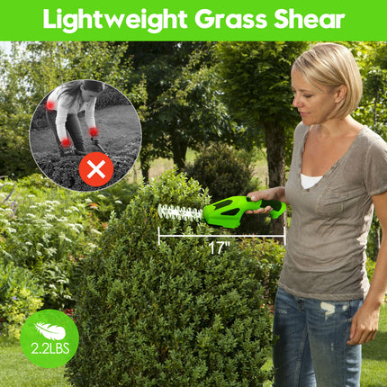 Cordless Hedge Trimmer Grass Shear,Electric Garden Handheld Hedge Shrub Cutter