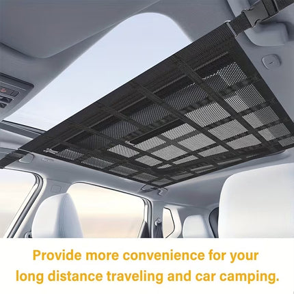 Universal Car Roof Storage Net Ceiling Mesh Cargo Storage Bag for Campervan Vehicle Interior Organizer