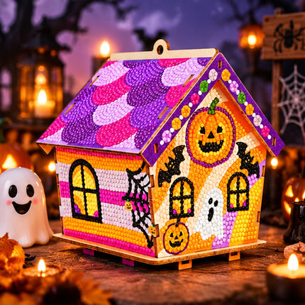 Spooky Season Tabletop Decorations: 3D House Diamond Art Craft Kits