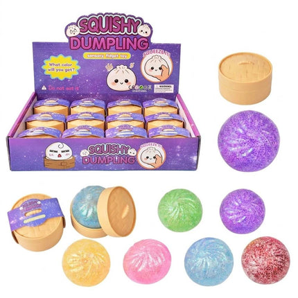 12X Dumpling Squishies Toy Giant Glitter Dumpling Colorful Dumplings Squeeze Toy Christmas Gift