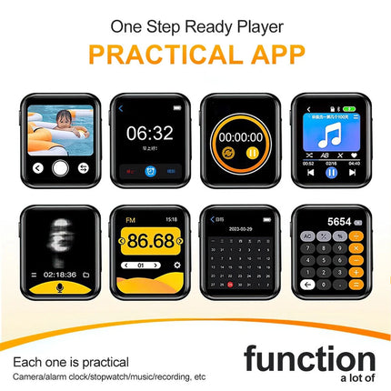 Bluetooth 5.4 MP3 Player MP4 Player 2 inch IPS Full Touch HD Colour Screen Photo