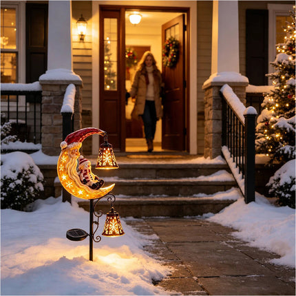 Solar Christmas Santa Snowman Stake Lights Waterproof Outdoor Garden Decor