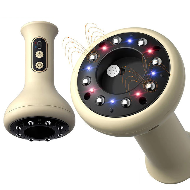 USB Rechargeable Handheld Abdominal Massager with Adjustable Guasha Cupping