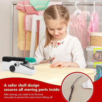 Mini Handheld Portable Cordless Sewing Machine Hand Held Stitch Home Clothes
