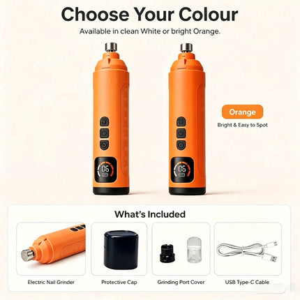 2026 Upgraded 6-Speed Pet Nail Grinder Quiet Electric Nail Trimmer for Dog & Cat