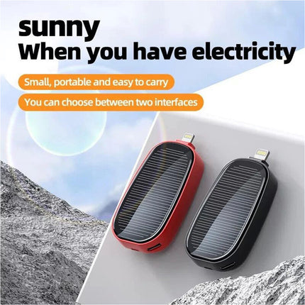 Portable Mini Solar Power Bank TYPE-C Charger for iphone Mobile Phone 1200mAh