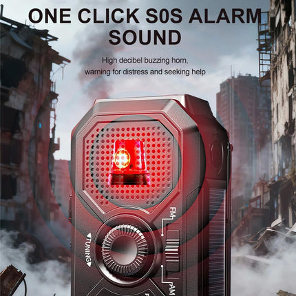 Portable Emergency Wind Up Solar Hand Crank Radio FM / AM Dynamo Power Bank