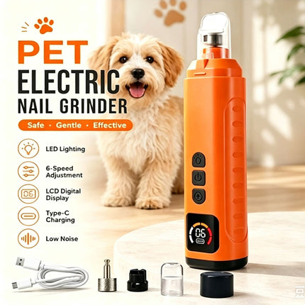 2026 Upgraded 6-Speed Pet Nail Grinder Quiet Electric Nail Trimmer for Dog & Cat