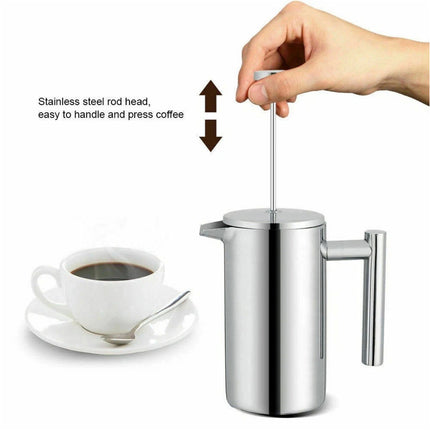 350ML Stainless Steel Cafetiere French Press Filter Coffee Plunger Pitcher