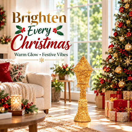 LED Christmas Floor Lamp Lantern Light Indoor Outdoor Holiday Decor for Home Garden 75/150cm
