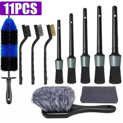 11X Car Wheel Tire Brushes Set Vehicle Detailing Cleaning Tool Wash Brush Kit