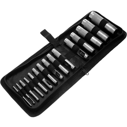 15PCS Precision Hollow Punch Set 3mm-25mm Leather Plastic Gasket Hole Cutter