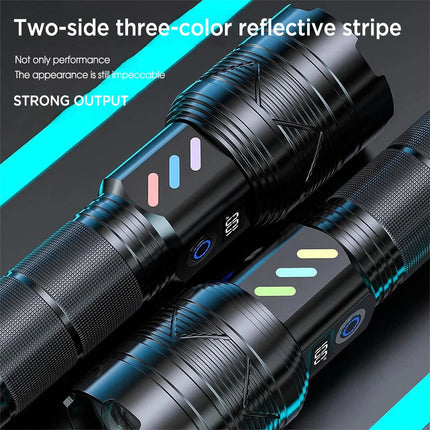 1500000lm LED Flashlight Torch Zoom Light Super Bright Camping Rechargeable Lamp