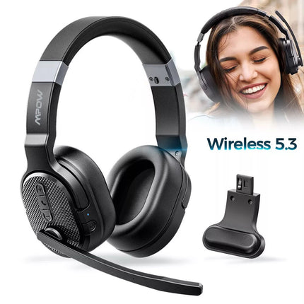 Removable Trucker Driver Headphone Over Ear Wireless Bluetooth Headset Mic