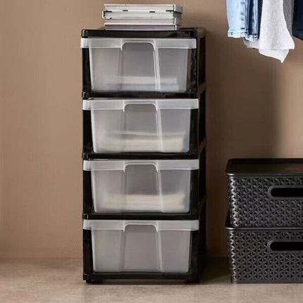 4 Drawer Storage Unit on Wheels Storage Organization Container Tub Home Clothes