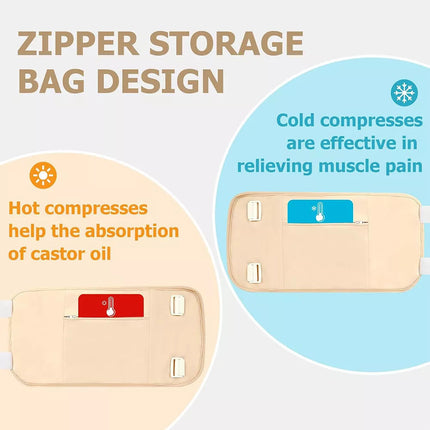 Castor Oil Pack Kit Compress Reusable Wrap Belt Inflammation Toxin Remover Sets