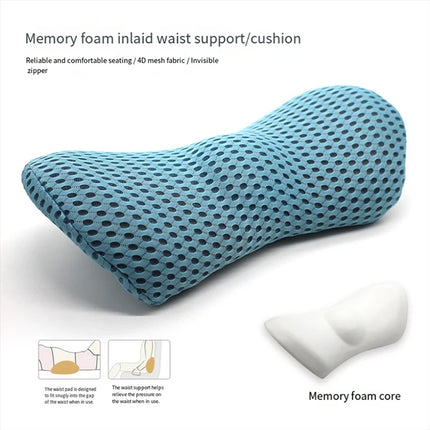 Lumbar Support Pillow for Sleeping Memory Foam Back Support Pillow  (blue)