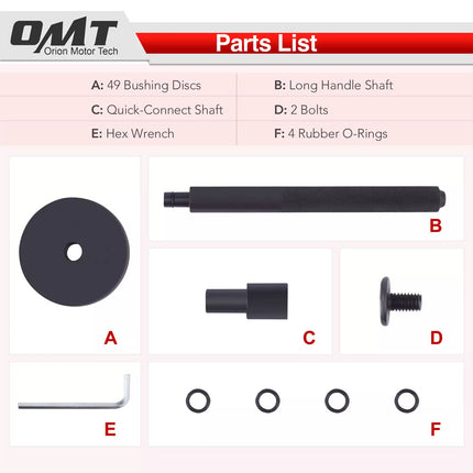 52Pc Custom Bushing Bearing Seal Driver Push Press Disc Tool Set 18mm-65mm